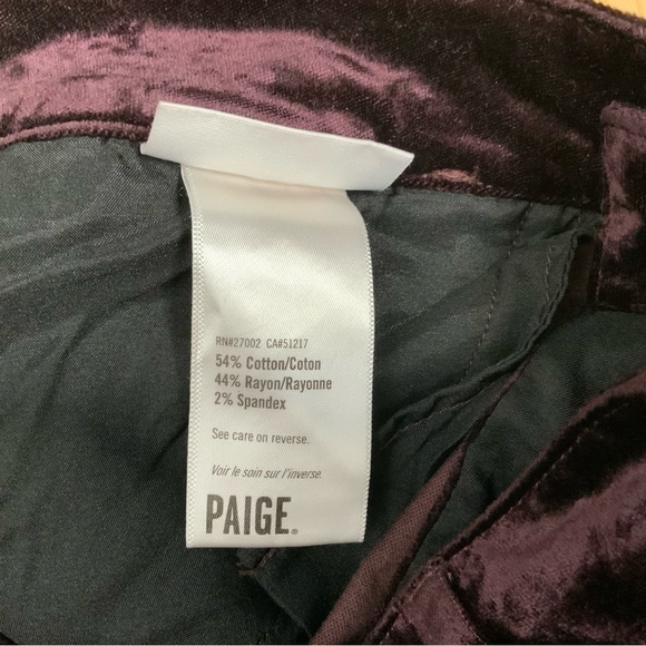 PAIGE burgundy velvet jeans. - Picture 8 of 9